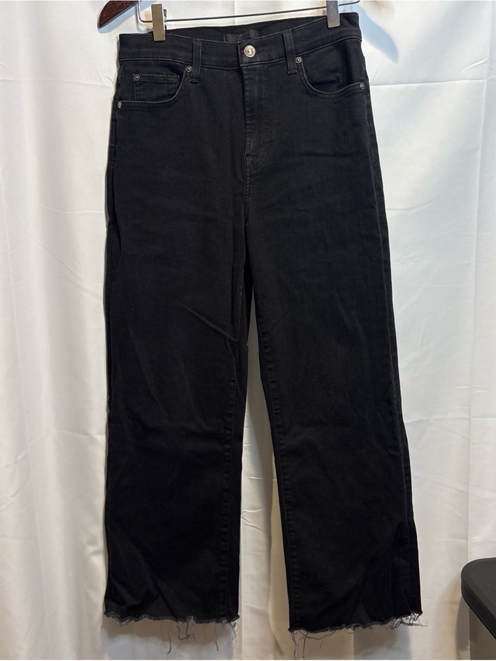 7 For All Mankind Black Cropped Alexa Ankle Jeans